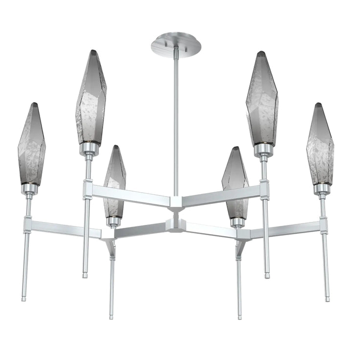 Rock Crystal Round Belvedere Chandelier by Hammerton Studio in Satin Nickel