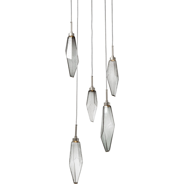 Rock Crystal Round Pendant Chandelier by Hammerton Studio in a styled interior