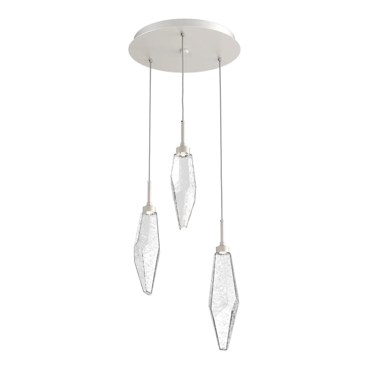 Rock Crystal Round Pendant Chandelier – Quick Ship by Hammerton Studio in Beige Silver