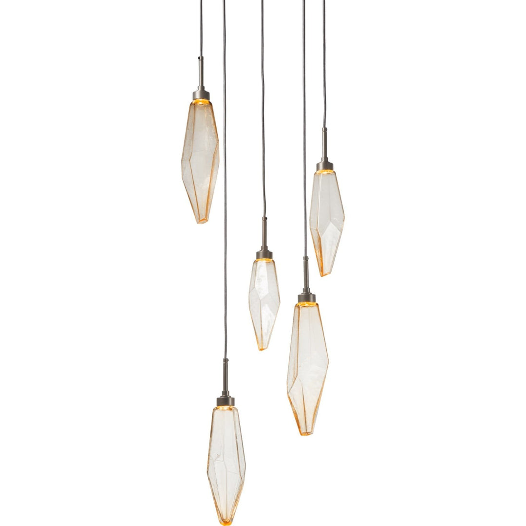 Rock Crystal Round Pendant Chandelier – Quick Ship by Hammerton Studio in a styled interior