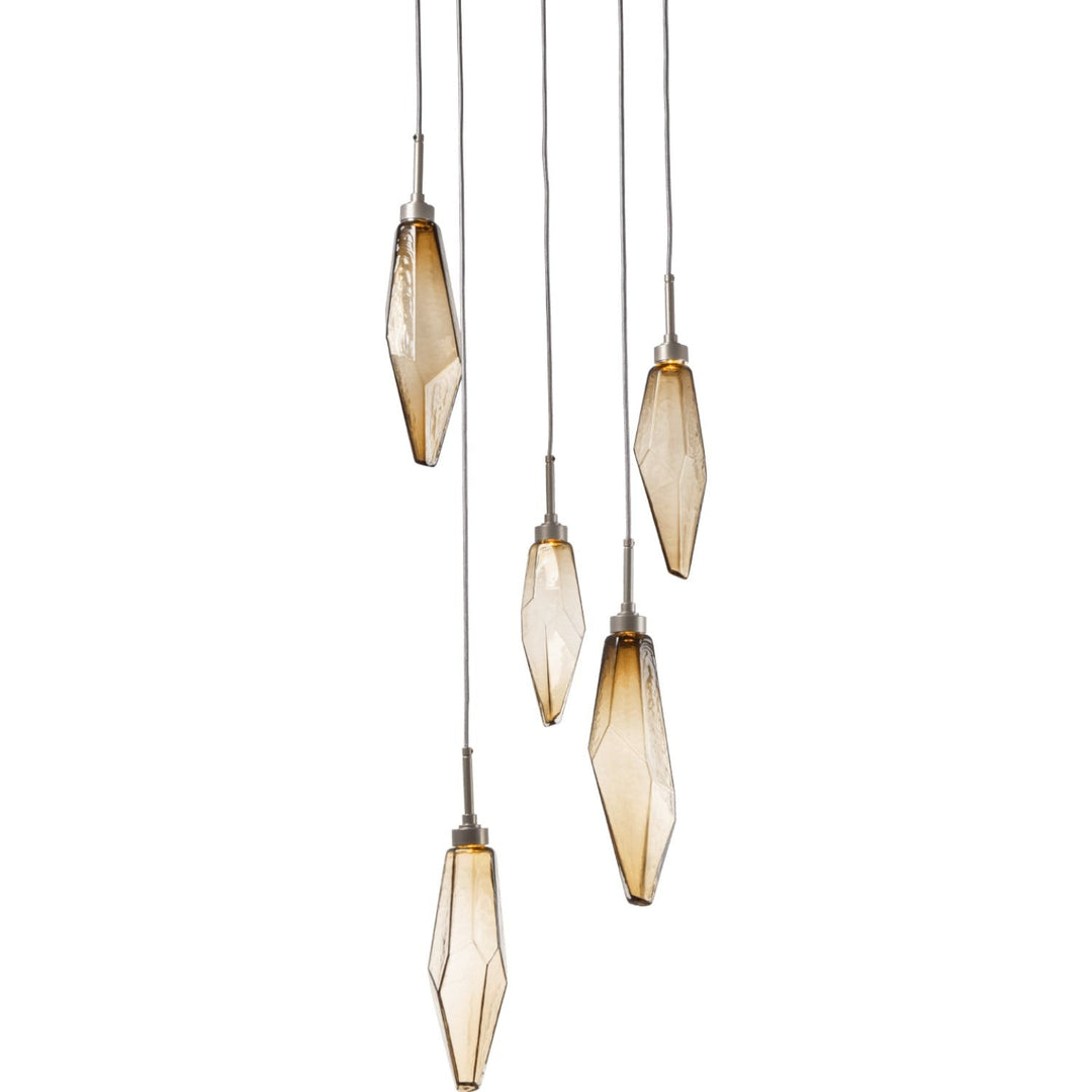 Rock Crystal Round Pendant Chandelier – Quick Ship by Hammerton Studio in a styled interior