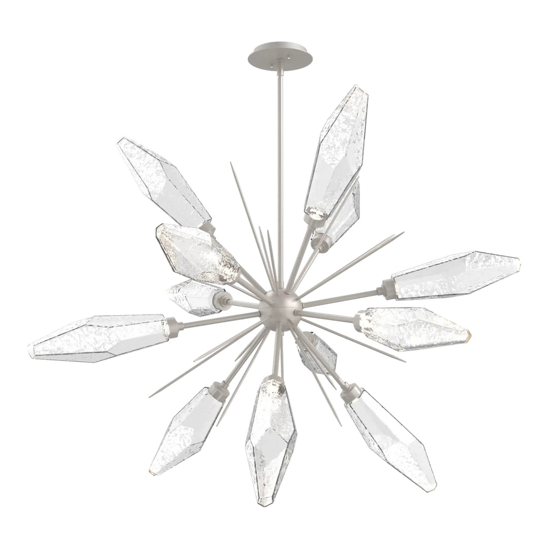 Rock Crystal Starburst Chandelier by Hammerton Studio in Beige Silver