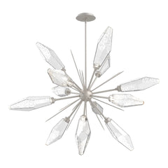 Rock Crystal Starburst Chandelier by Hammerton Studio in Beige Silver