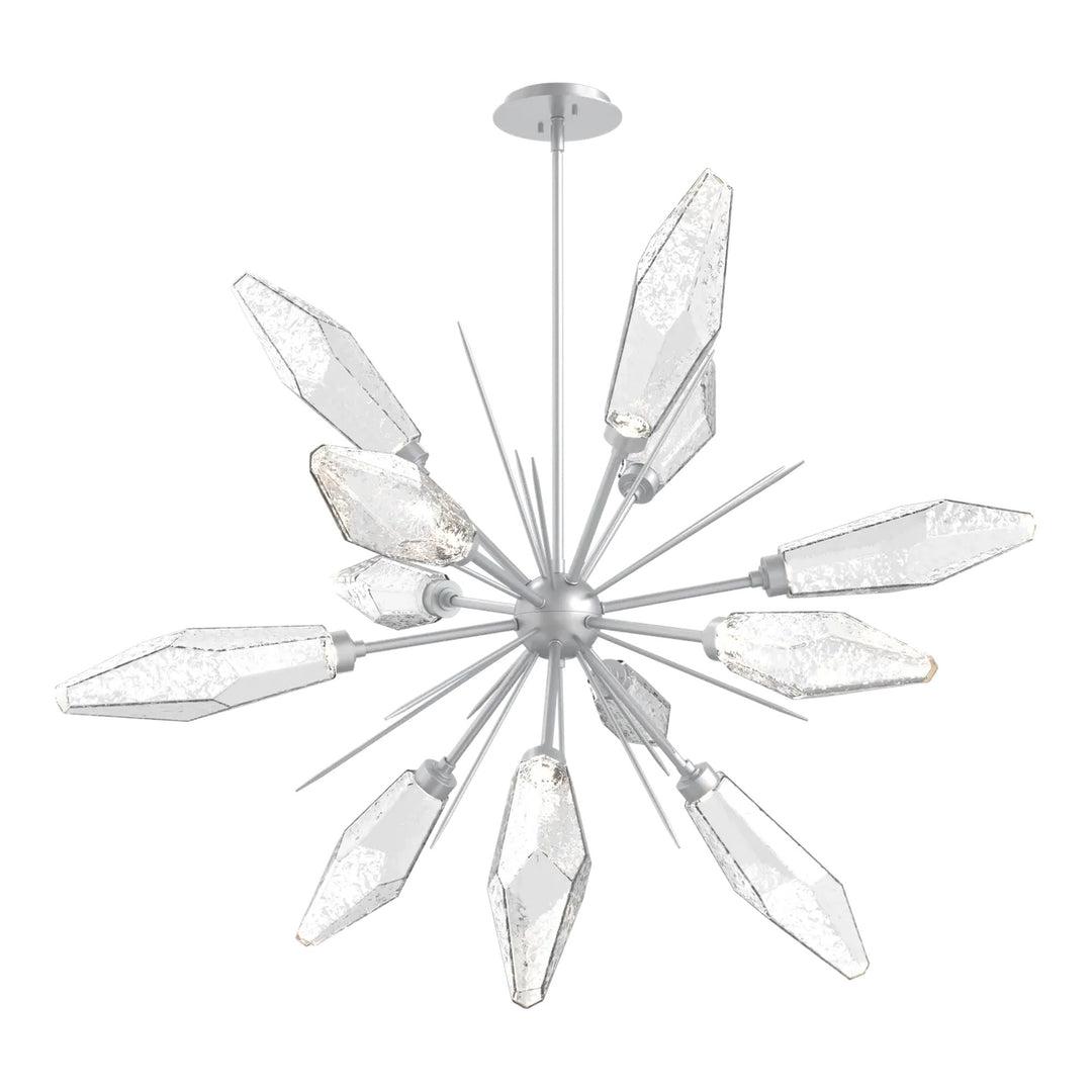 Rock Crystal Starburst Chandelier by Hammerton Studio in Classic Silver