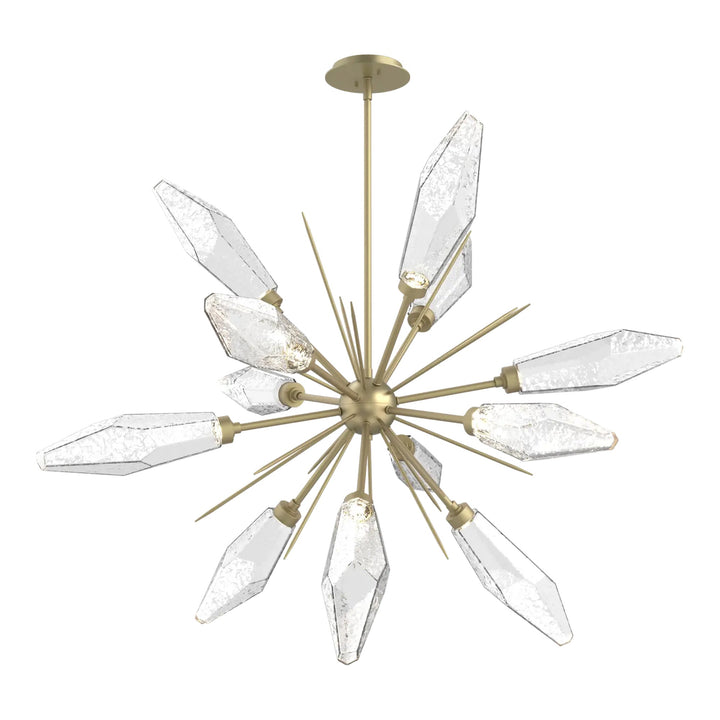 Rock Crystal Starburst Chandelier by Hammerton Studio in Gilded Brass