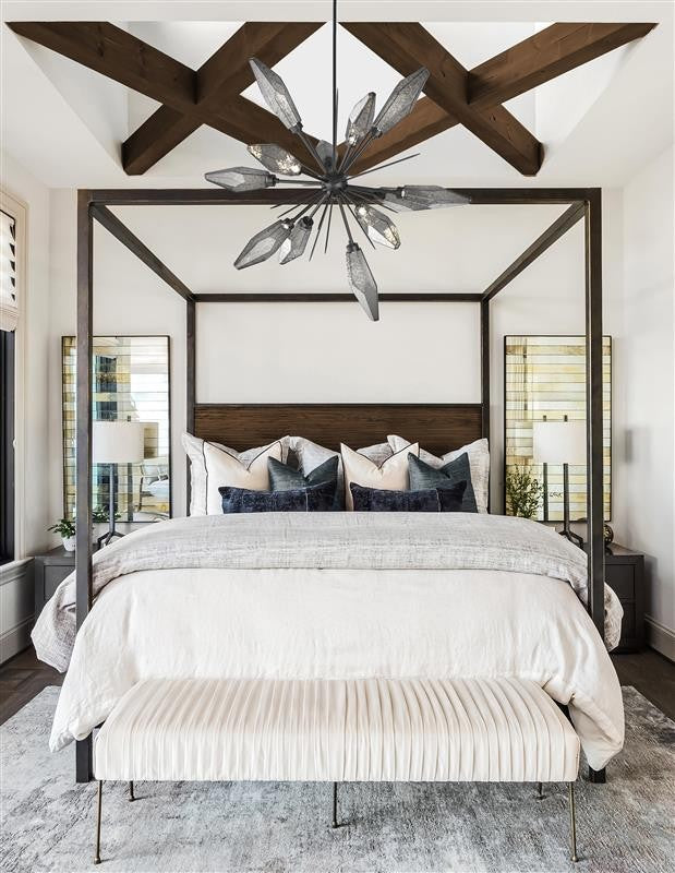 Rock Crystal Starburst Chandelier by Hammerton Studio in a styled interior