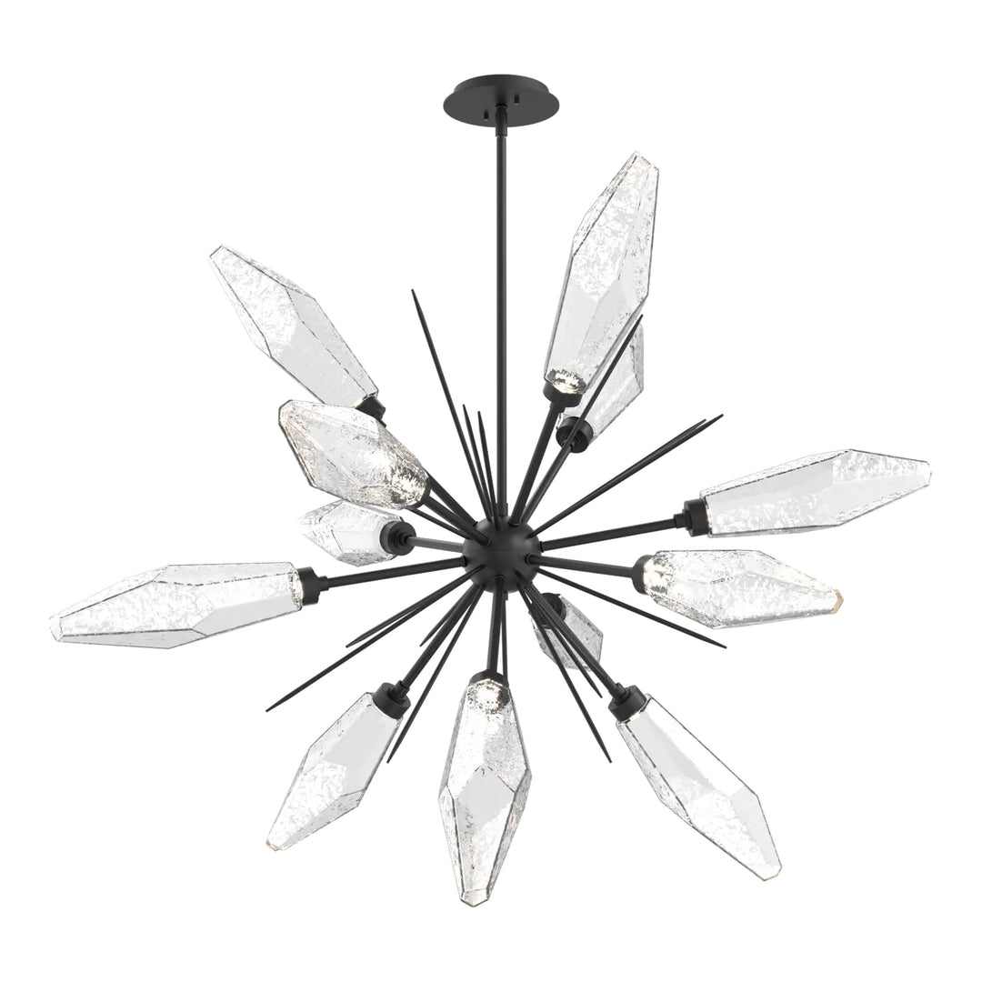 Rock Crystal Starburst Chandelier by Hammerton Studio in Matte Black