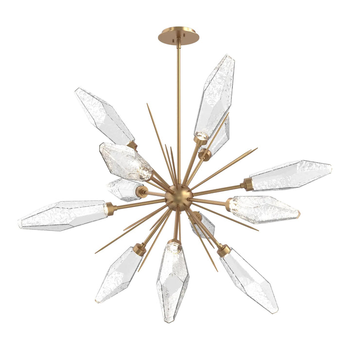 Rock Crystal Starburst Chandelier by Hammerton Studio in Novel Brass