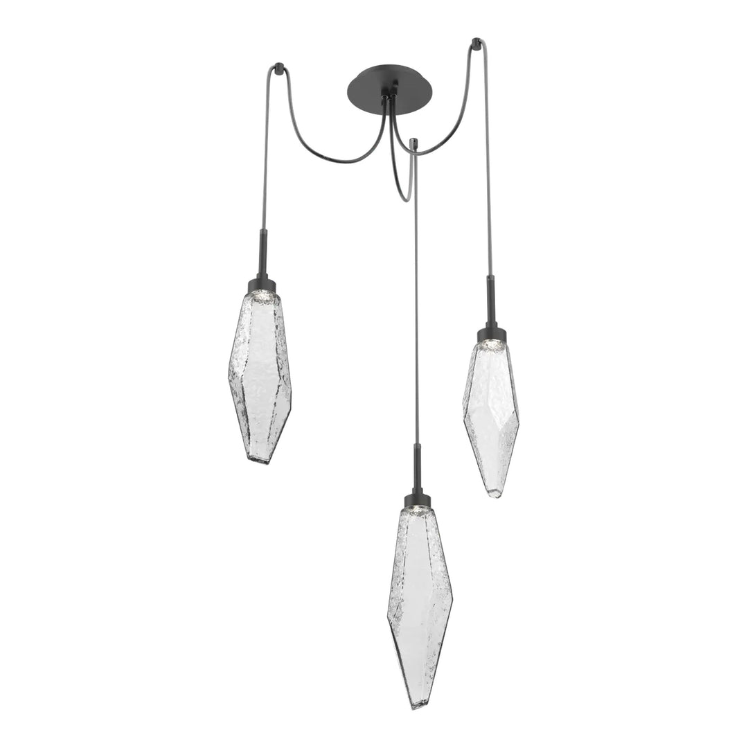 Rock Crystal Swag Chandelier by Hammerton Studio, 3 Lights