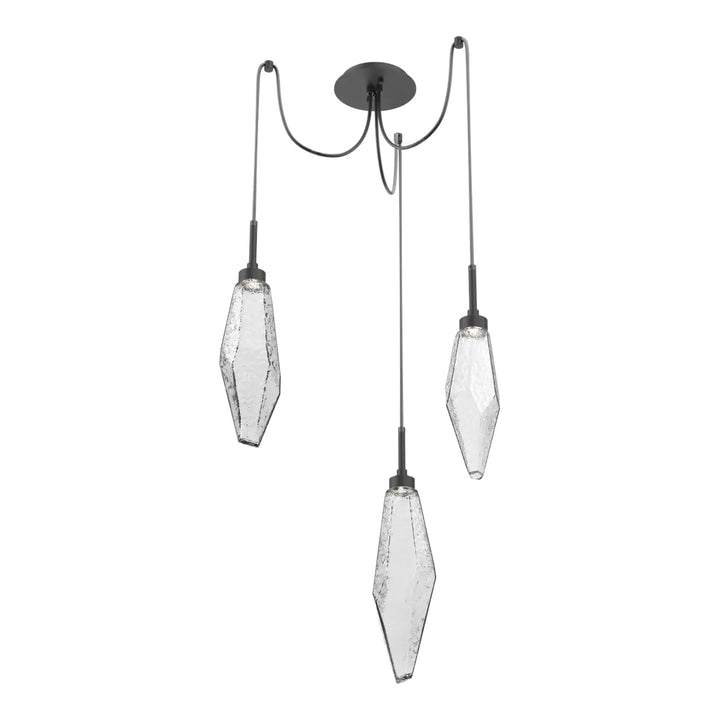 Rock Crystal Swag Chandelier by Hammerton Studio, 3 Lights