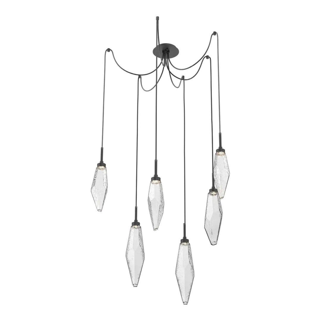 Rock Crystal Swag Chandelier by Hammerton Studio, 6 Lights