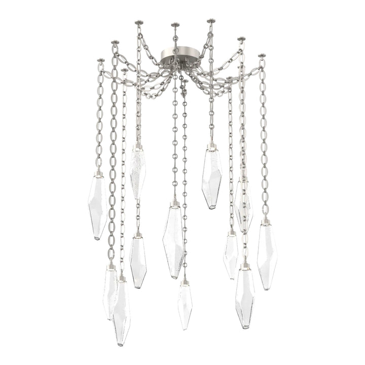Rock Crystal Swag Chandelier by Hammerton Studio in Beige Silver on chain