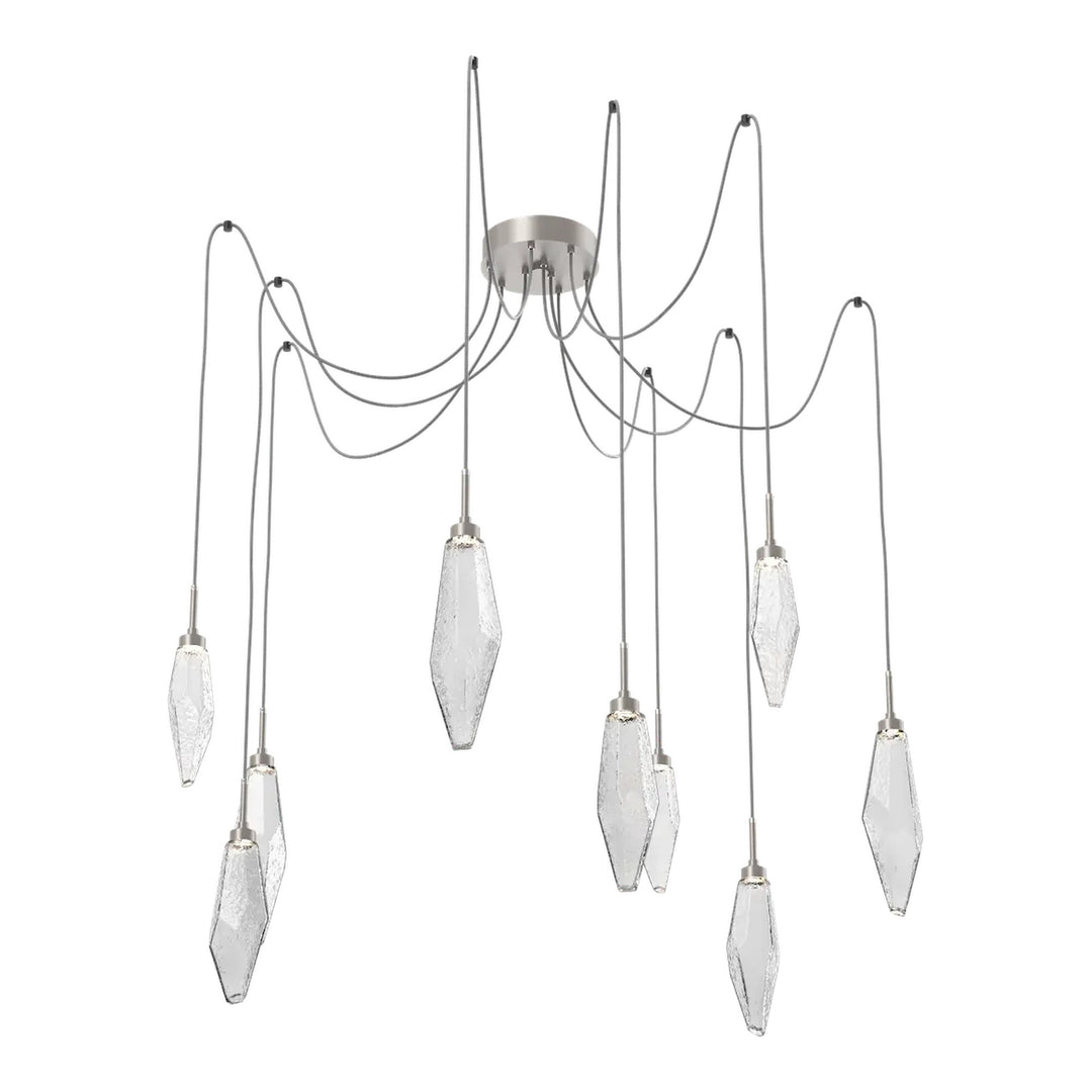 Rock Crystal Swag Chandelier by Hammerton Studio in Beige Silver