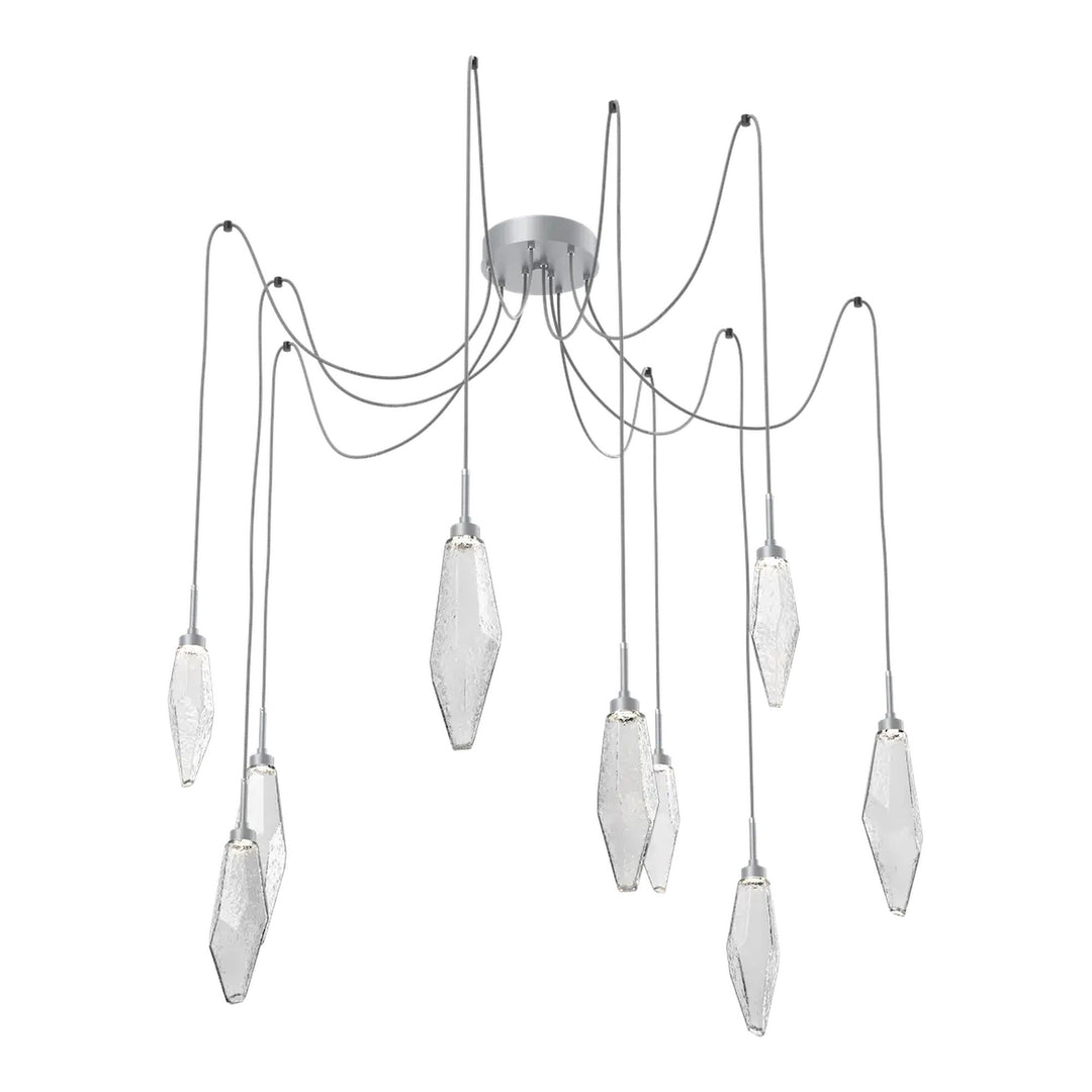 Rock Crystal Swag Chandelier by Hammerton Studio in Classic Silver