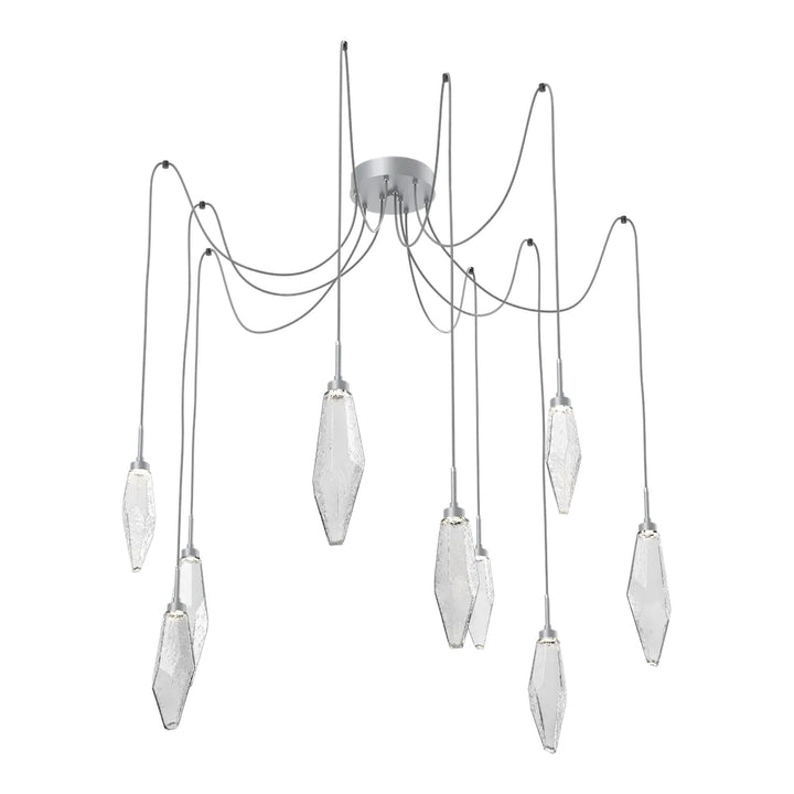 Rock Crystal Swag Chandelier by Hammerton Studio in Classic Silver
