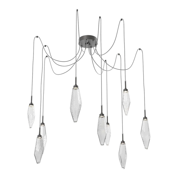 Rock Crystal Swag Chandelier by Hammerton Studio in Graphite