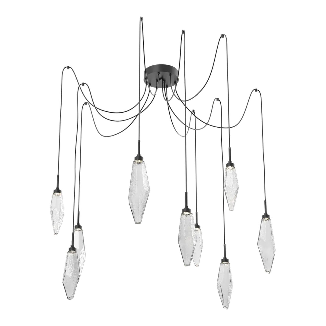 Rock Crystal Swag Chandelier by Hammerton Studio in Matte Black