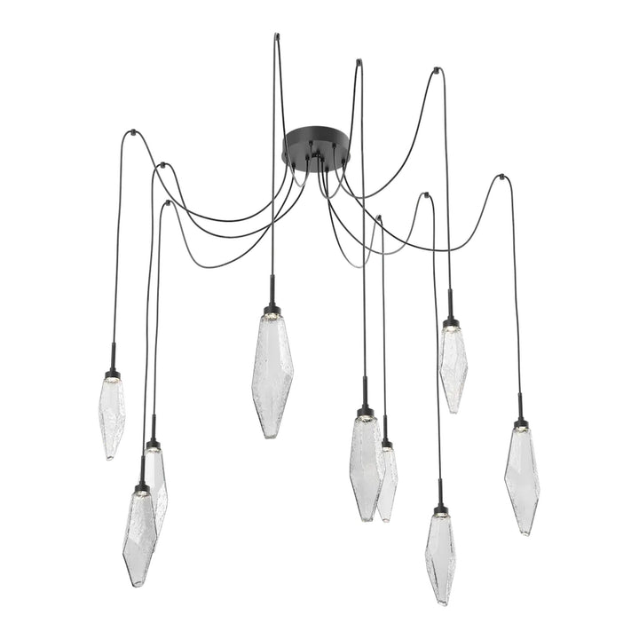 Rock Crystal Swag Chandelier by Hammerton Studio in Matte Black