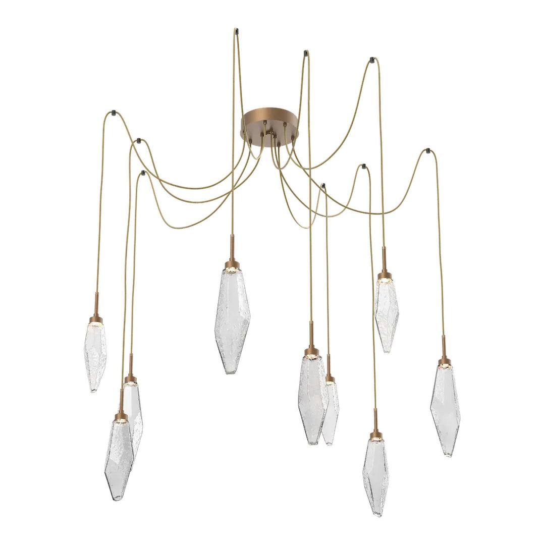 Rock Crystal Swag Chandelier by Hammerton Studio in Novel Brass
