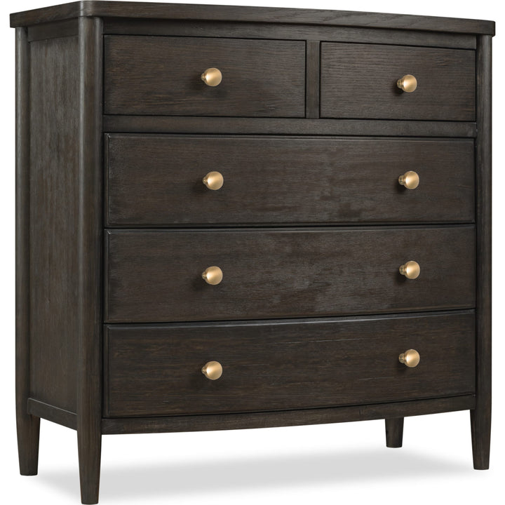 Rockport Five Drawer Small Chest in Yin — on a white background