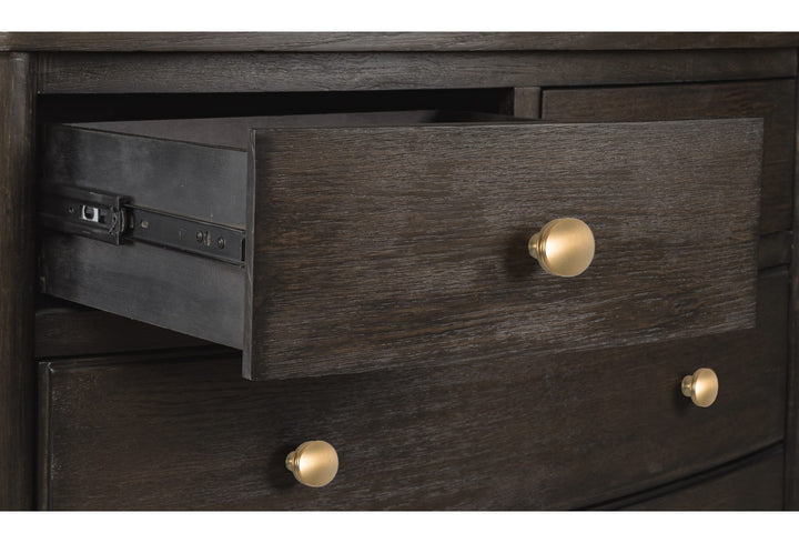 Rockport Five Drawer Small Chest in Yin — with drawers open