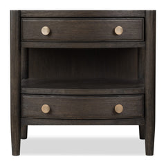 Rockport Two Drawer One Shelf Nightstand by Modus in Yin — on a white background