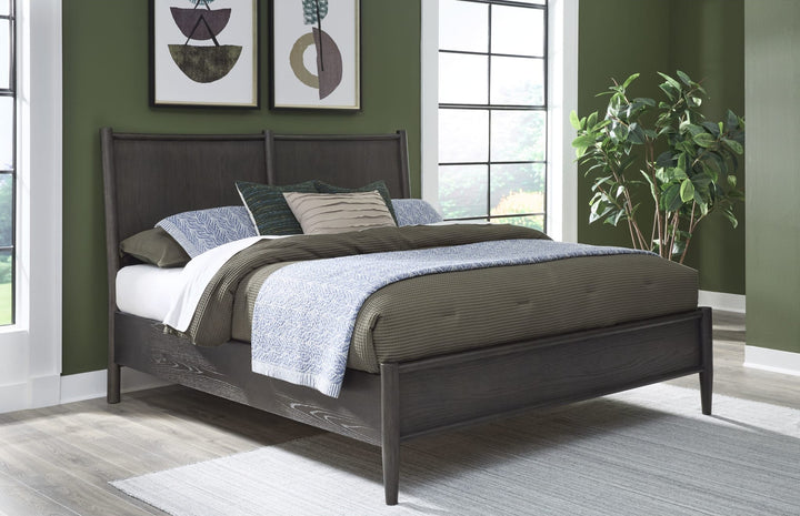 Rockport Wood Platform Bed in Yin styled in a bedroom