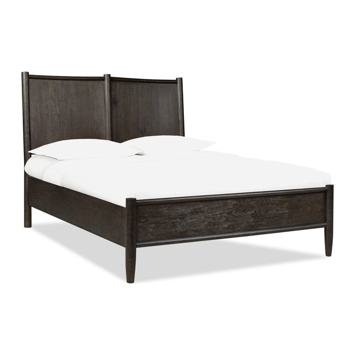 Rockport Wood Platform Bed by Modus in Yin — white background, angled view