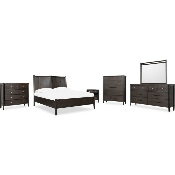 Rockport Wood Platform Bed in Yin — shown with the Rockport bedroom group — white background