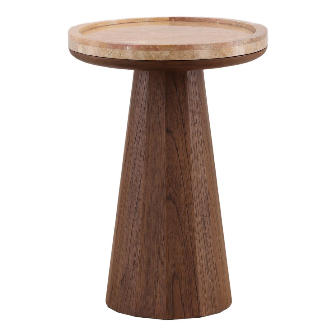 Rowan Marble Top Side Table, profile view