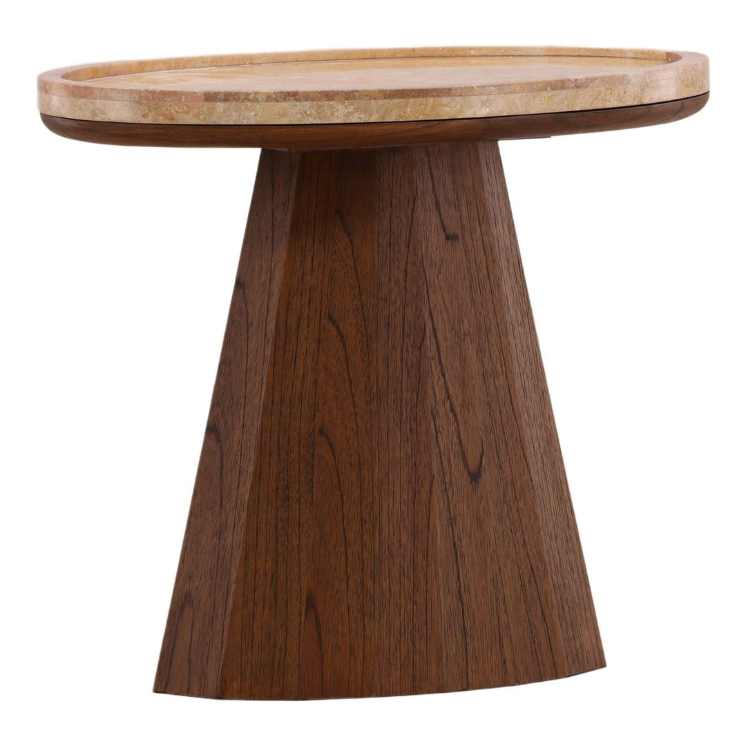 Rowan Marble Top Side Table, three-quarter studio view