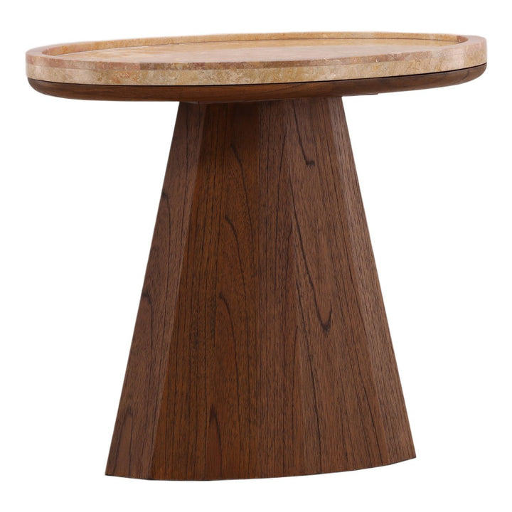Rowan Marble Top Side Table, three-quarter studio view