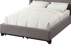 Royal Tufted Upholstered Footboard Storage Bed by Modus in Dolphin Linen — white background, angled view
