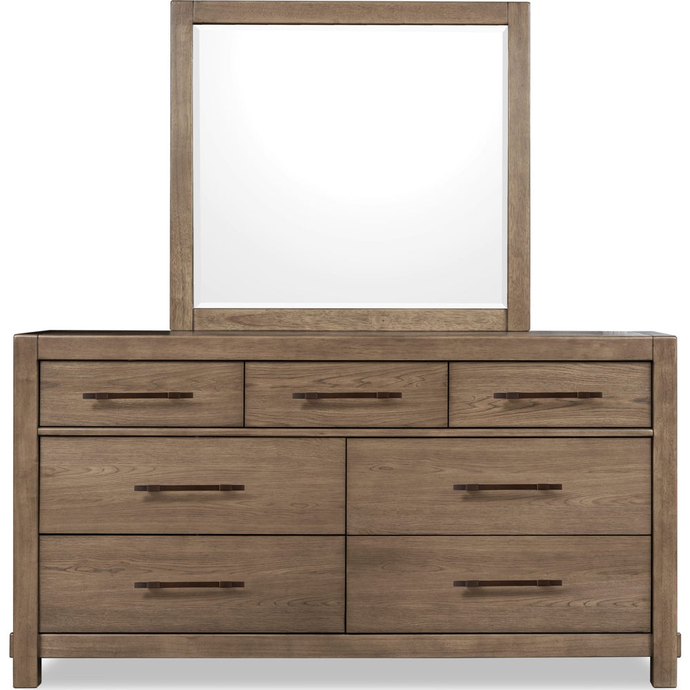Roycroft Dresser in Harvest Wood — on a white background with the matching mirror (sold separately)
