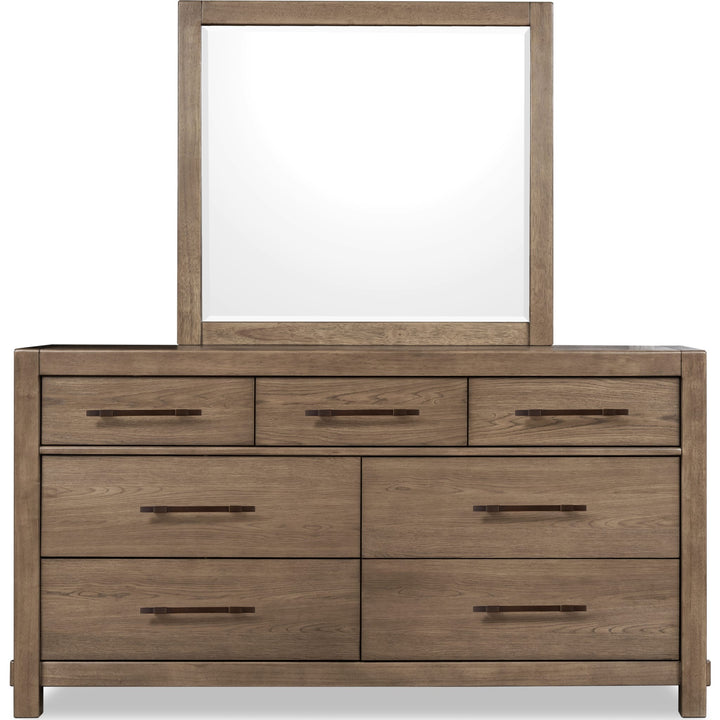 Roycroft Dresser in Harvest Wood — on a white background with the matching mirror (sold separately)