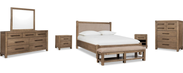 Roycroft Dresser in Harvest Wood — shown with the matching bedroom group (sold separately)