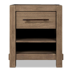Roycroft One Drawer Nightstand by Modus in Harvest Wood — on a white background