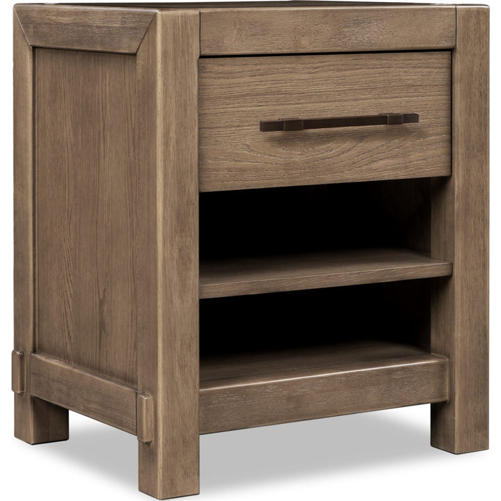 Roycroft One Drawer Nightstand in Harvest Wood — on a white background