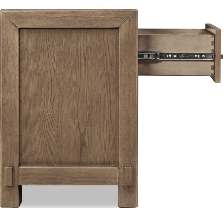 Roycroft One Drawer Nightstand in Harvest Wood — with drawers open