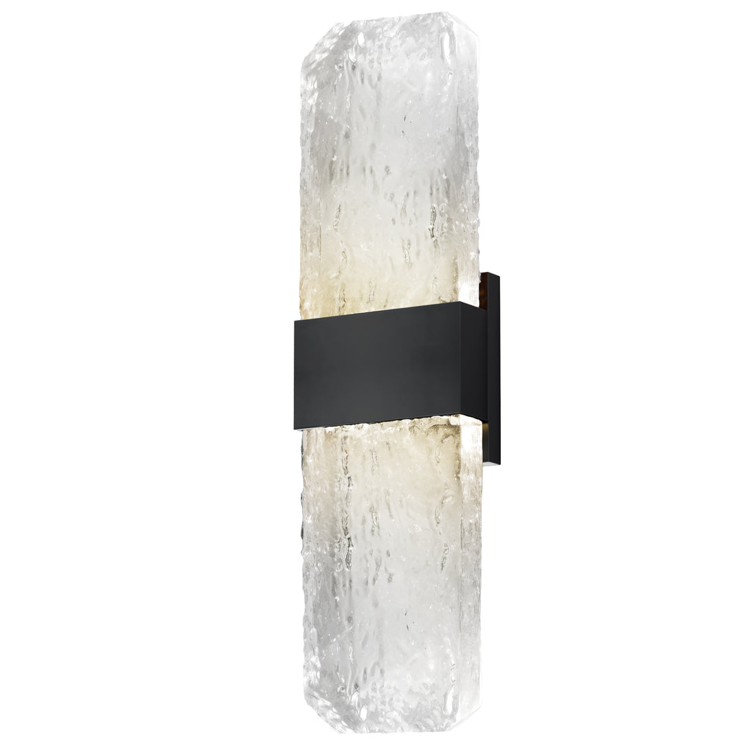 Rune LED Outdoor Wall Sconce - Large by ET2 Lighting in Black, front view