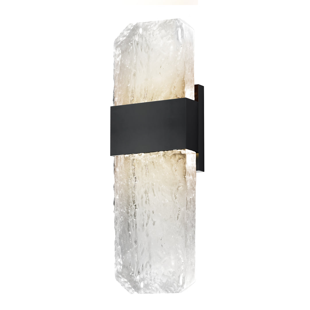 Rune LED Outdoor Wall Sconce - Medium by ET2 Lighting in Black, front view