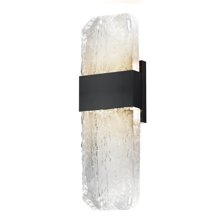 Rune LED Outdoor Wall Sconce - Medium by ET2 Lighting in Black, front view