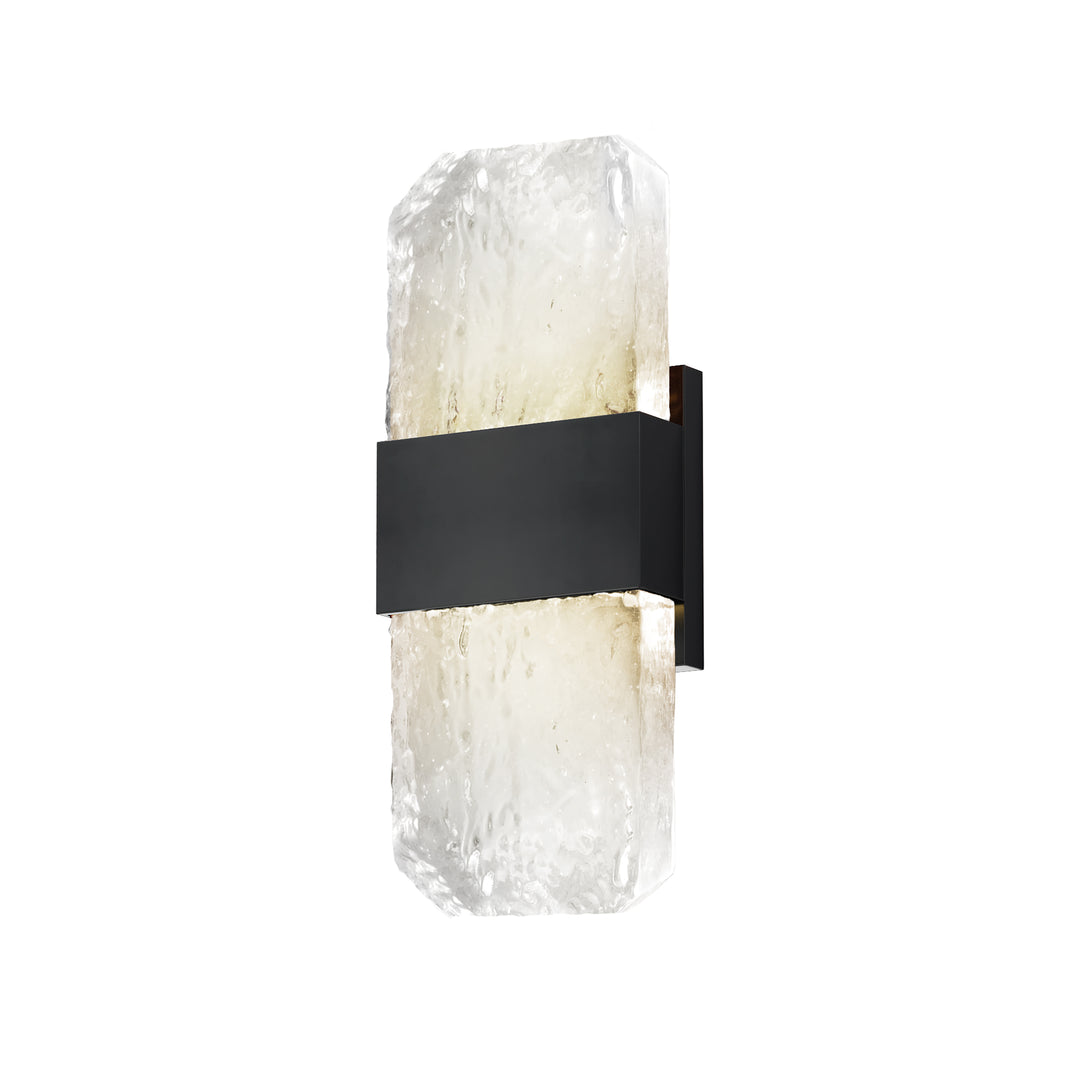 Rune LED Outdoor Wall Sconce - Small by ET2 Lighting in Black, front view