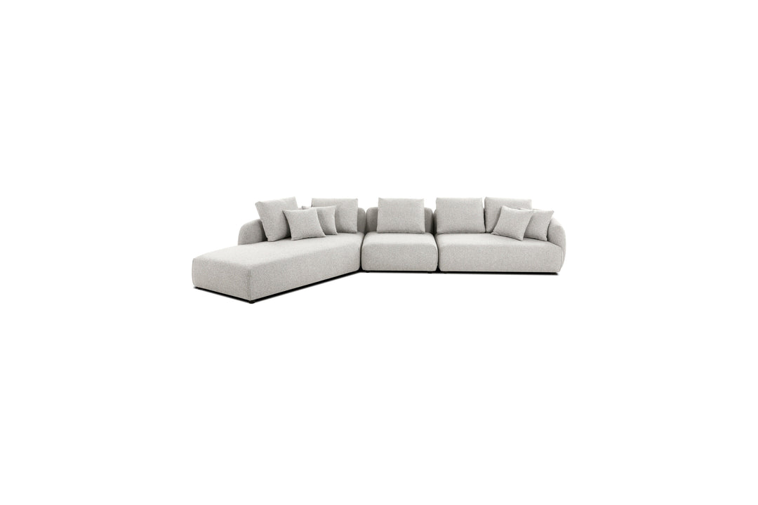 SABA Sectional with Chaise LSF in Oat Tweed