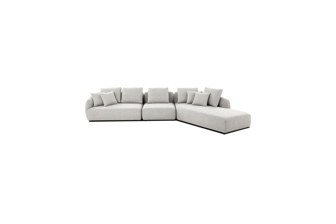 SABA Sectional with Chaise RSF in Oat Tweed