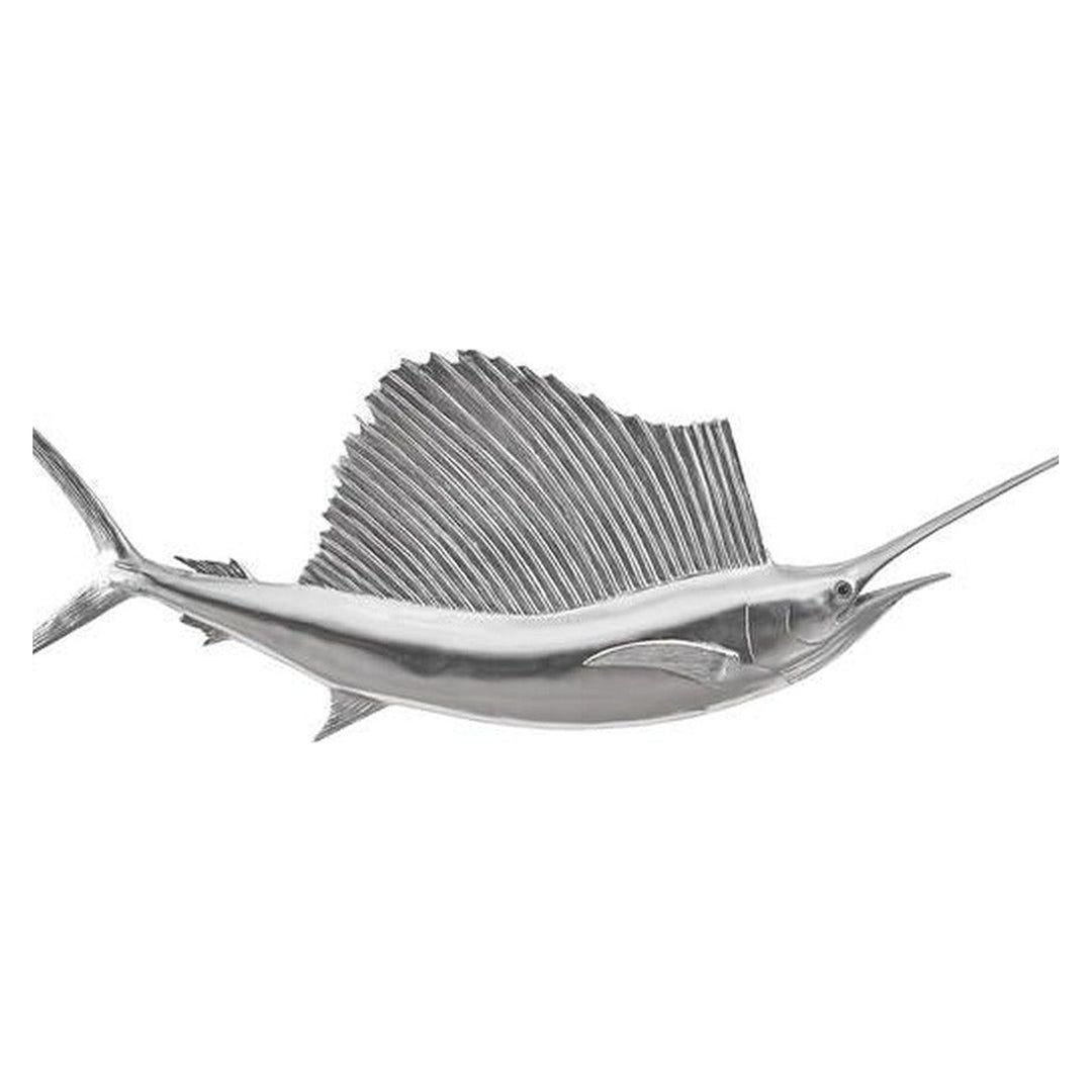 Sail Fish Wall Sculpture, Resin, Silver Leaf Phillips Collection