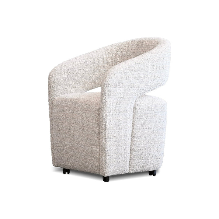 SAINT Dining Chair with Castors by Mobital — white cutout