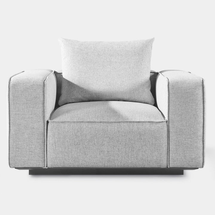 Harbour Outdoor Santorini lounge chair in light gray upholstery, front view