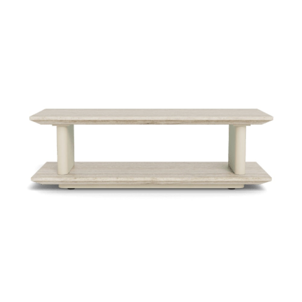 Santorini Stone Rectangle Side Table by Harbour Outdoor — full product view