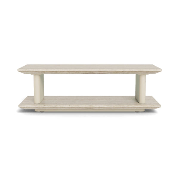 Santorini Stone Rectangle Side Table by Harbour Outdoor — full product view